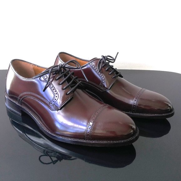 Johnston & Murphy Men\'s Bradford Cap Toe in Beautiful Burgundy Brush-Off Leather main image 7